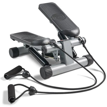 SUNNY Original Mini Stepper with Resistance Bands Whole Body Workout Home Gym Fitness Equipment Quiet Hydraulic Drive Compact Cardio Exercise Machine for Legs Glutes Core and Upper Body 300 Lbs Capacity