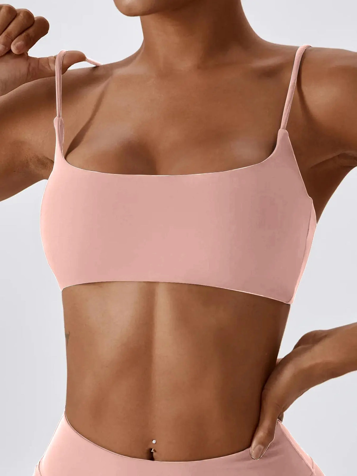 Women'S Solid Wireless Sports Bra, Sporty Breathable Comfortable Bra, Ladies Sportswear for Yoga Gym, Stretch Sports Bra