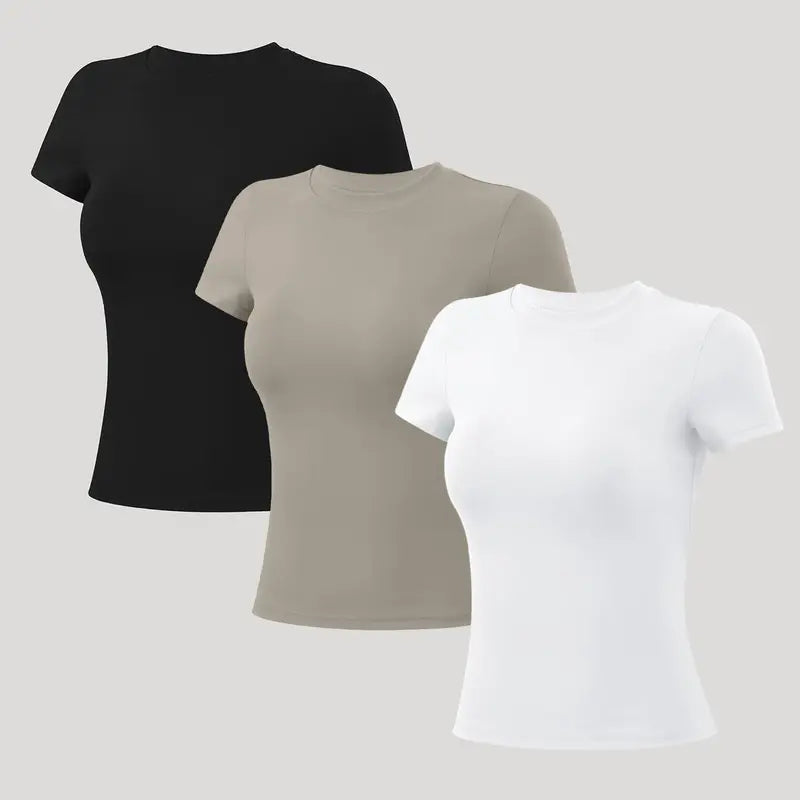 TIMEOFF Women'S Plain Nylon Blend Long Sleeve Gym Workout Apparel, Mock Neck Slim Fit Athletic Shirt, Thumb-Hole Cuffs, Stretchy Soft Breathable Fabric, Snug Non-Restrictive Women'S Clothes, Ideal for Yoga, Gym Training, Everyday Tops