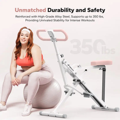 Merach 2-In-1 Squat Rowing Machine, Adjustable Resistance Glutes Leg Workout Equipment with LCD Monitor, 350LBS Capacity Home Gym Exercise for Women Backtoschool