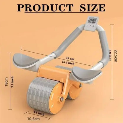 LAABE Automatic Rebound Abdominal Exercise Roller with Timer, Ergonomic Design, Non-Slip Grips, Beginner Abs Workout Exercise Equipment for Core Strength Training, Abs at Home Fitness Gear