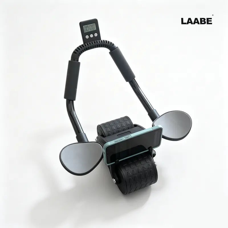 LAABE Automatic Rebound Abdominal Exercise Roller with Timer, Ergonomic Design, Non-Slip Grips, Beginner Abs Workout Exercise Equipment for Core Strength Training, Abs at Home Fitness Gear