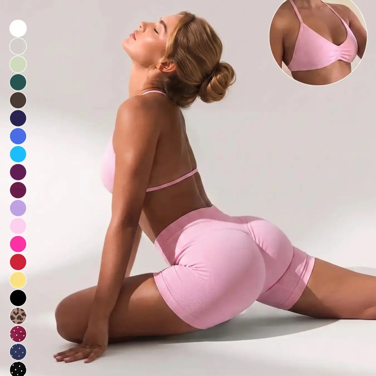 New Women'S Sporty Yoga Set, Athletic Clothing Set, High-Waist Tight-Fitting Shorts and Tank Top, Summer Fitness for Running and Gym, High Stretch Activewear