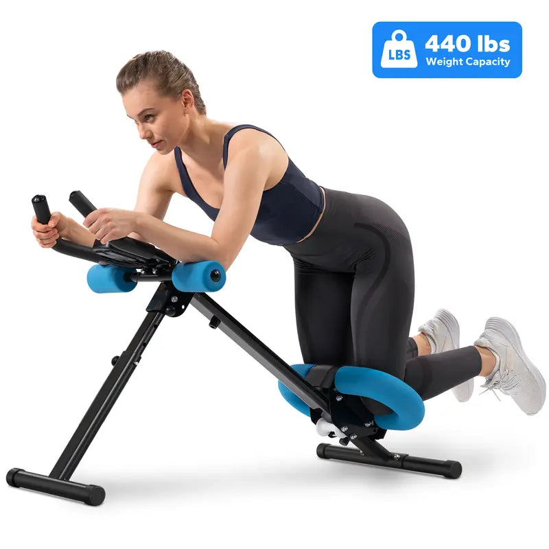 Merach Adjustable Ab Trainer Machine with LCD Monitor, 10-Level Adjustable Resistance, Foldable Ab Exercise Machine for Abs, Arm, Leg, Buttocks Shaper, Core & Ab Trainer at Home Gym for Women Backtoschool