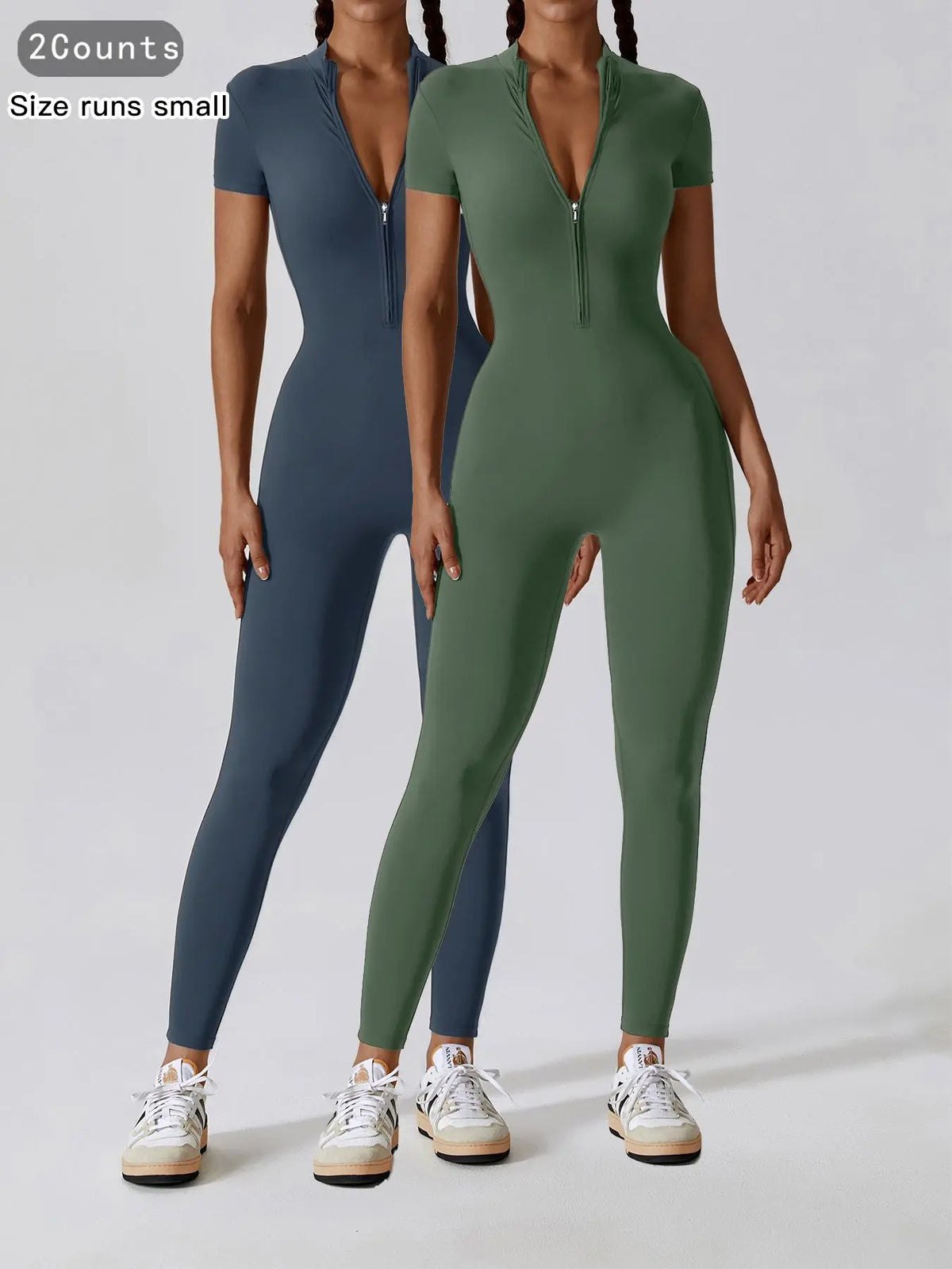Women'S Solid Zipper Mock Neck Sports Jumpsuit, Sporty High Waist Quick Drying Jumpsuit for Yoga Gym Workout, Skinny Fit Jumpsuit, Tight Fitting Jumpsuit, Workout Jumpsuits