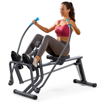 Merach 2-In-1 Squat Rowing Machine, Adjustable Resistance Glutes Leg Workout Equipment with LCD Monitor, 350LBS Capacity Home Gym Exercise for Women Backtoschool