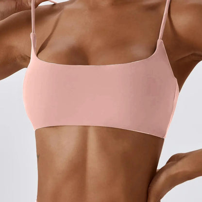 Women'S Solid Wireless Sports Bra, Sporty Breathable Comfortable Bra, Ladies Sportswear for Yoga Gym, Stretch Sports Bra