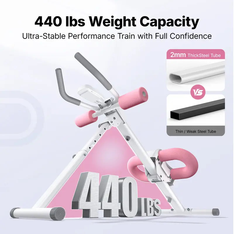 Merach Adjustable Ab Trainer Machine with LCD Monitor, 10-Level Adjustable Resistance, Foldable Ab Exercise Machine for Abs, Arm, Leg, Buttocks Shaper, Core & Ab Trainer at Home Gym for Women Backtoschool