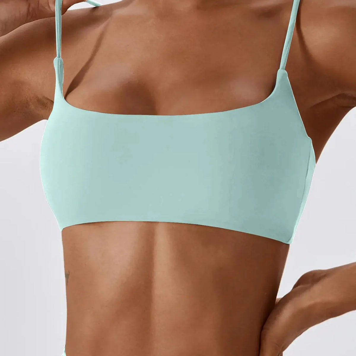 Women'S Solid Wireless Sports Bra, Sporty Breathable Comfortable Bra, Ladies Sportswear for Yoga Gym, Stretch Sports Bra