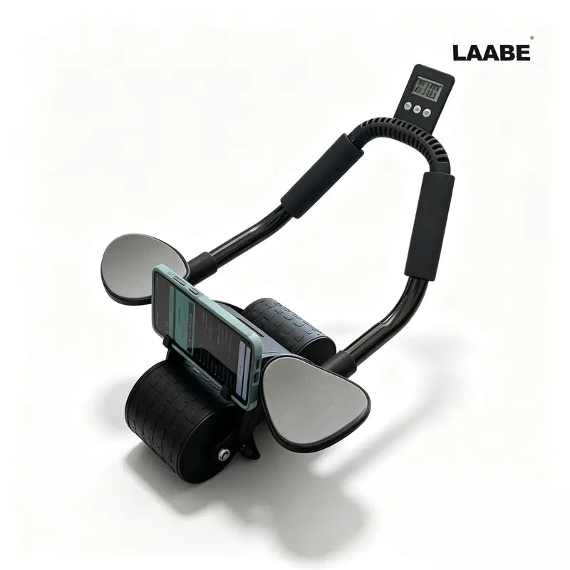 LAABE Automatic Rebound Abdominal Exercise Roller with Timer, Ergonomic Design, Non-Slip Grips, Beginner Abs Workout Exercise Equipment for Core Strength Training, Abs at Home Fitness Gear