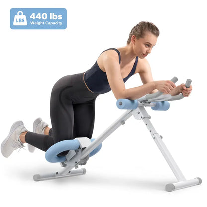 Merach Adjustable Ab Trainer Machine with LCD Monitor, 10-Level Adjustable Resistance, Foldable Ab Exercise Machine for Abs, Arm, Leg, Buttocks Shaper, Core & Ab Trainer at Home Gym for Women Backtoschool