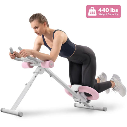 Merach Adjustable Ab Trainer Machine with LCD Monitor, 10-Level Adjustable Resistance, Foldable Ab Exercise Machine for Abs, Arm, Leg, Buttocks Shaper, Core & Ab Trainer at Home Gym for Women Backtoschool