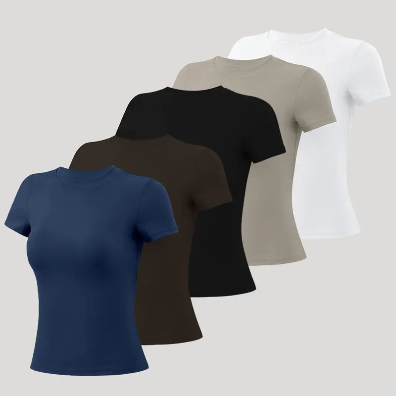 TIMEOFF Women'S Plain Nylon Blend Long Sleeve Gym Workout Apparel, Mock Neck Slim Fit Athletic Shirt, Thumb-Hole Cuffs, Stretchy Soft Breathable Fabric, Snug Non-Restrictive Women'S Clothes, Ideal for Yoga, Gym Training, Everyday Tops