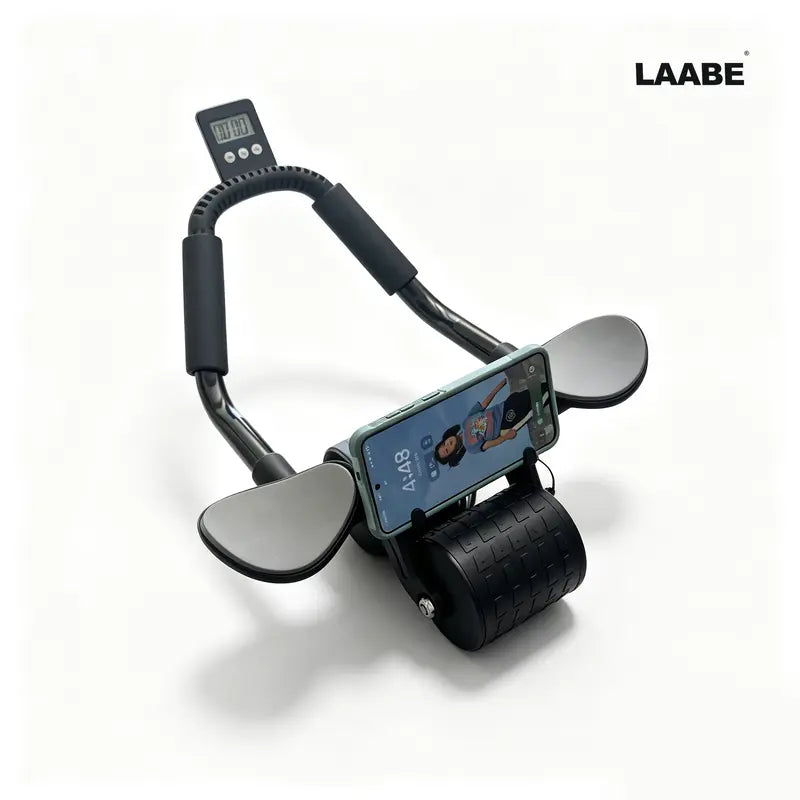 LAABE Automatic Rebound Abdominal Exercise Roller with Timer, Ergonomic Design, Non-Slip Grips, Beginner Abs Workout Exercise Equipment for Core Strength Training, Abs at Home Fitness Gear