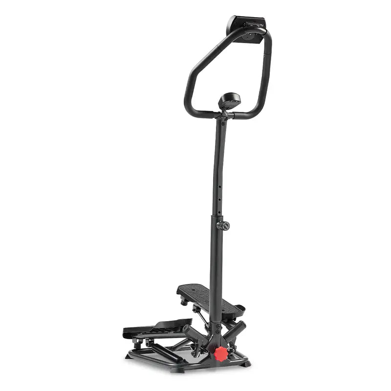 SUNNY Original Mini Stepper with Resistance Bands Whole Body Workout Home Gym Fitness Equipment Quiet Hydraulic Drive Compact Cardio Exercise Machine for Legs Glutes Core and Upper Body 300 Lbs Capacity