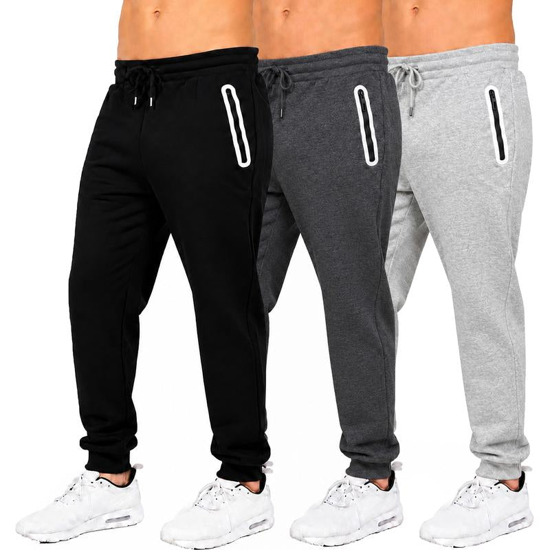 Men'S 3 Pack Fleece Active Athletic Jogger Sweatpants with Drawstring Sizes S-2XL Breathable