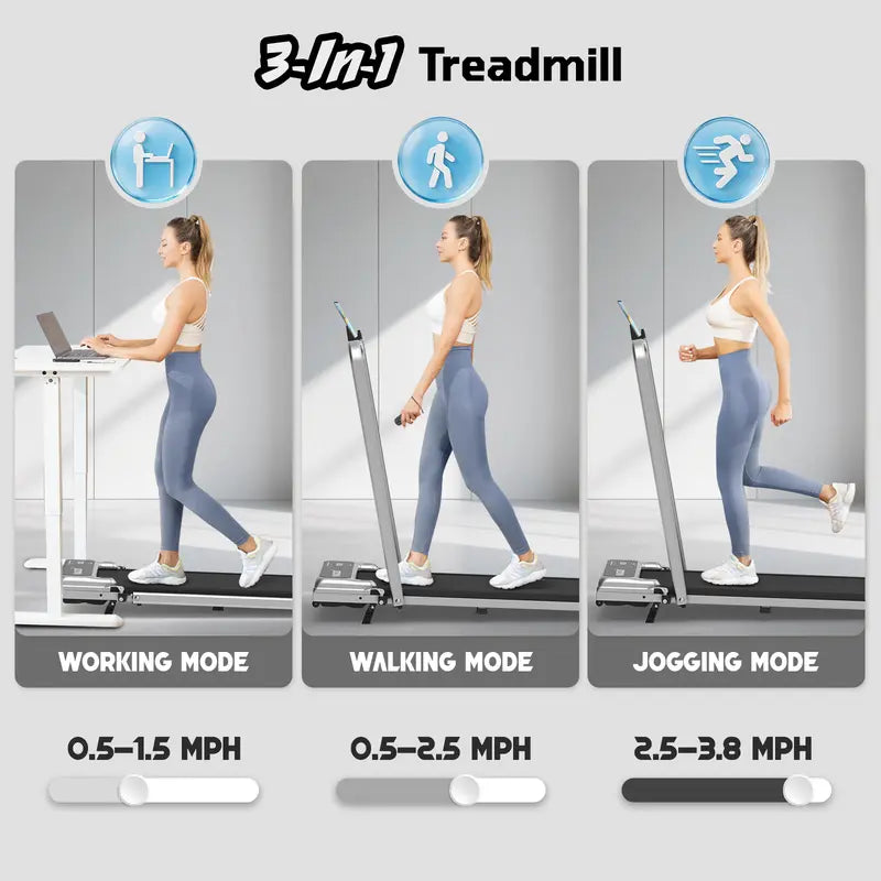 【Backtoschool】Yagud Walking Pad with Wheels,Remote Control, LED Display, Portable under Desk Treadmill for Small Spaces, Home/Office Exercise Equipment Fitness Workout Calories