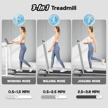 【Backtoschool】Yagud Walking Pad with Wheels,Remote Control, LED Display, Portable under Desk Treadmill for Small Spaces, Home/Office Exercise Equipment Fitness Workout Calories
