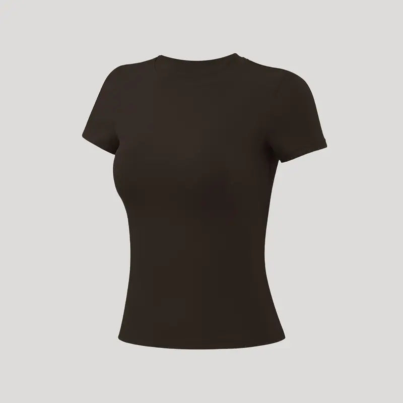TIMEOFF Women'S Plain Nylon Blend Long Sleeve Gym Workout Apparel, Mock Neck Slim Fit Athletic Shirt, Thumb-Hole Cuffs, Stretchy Soft Breathable Fabric, Snug Non-Restrictive Women'S Clothes, Ideal for Yoga, Gym Training, Everyday Tops