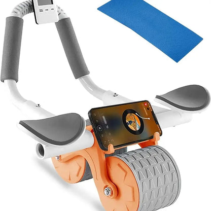 LAABE Automatic Rebound Abdominal Exercise Roller with Timer, Ergonomic Design, Non-Slip Grips, Beginner Abs Workout Exercise Equipment for Core Strength Training, Abs at Home Fitness Gear