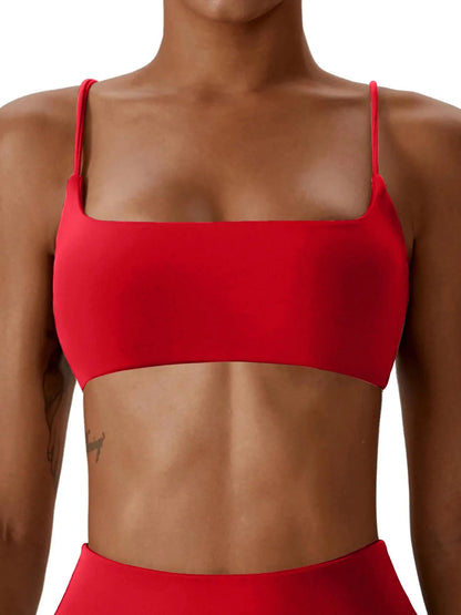 Women'S Solid Wireless Sports Bra, Sporty Breathable Comfortable Bra, Ladies Sportswear for Yoga Gym, Stretch Sports Bra