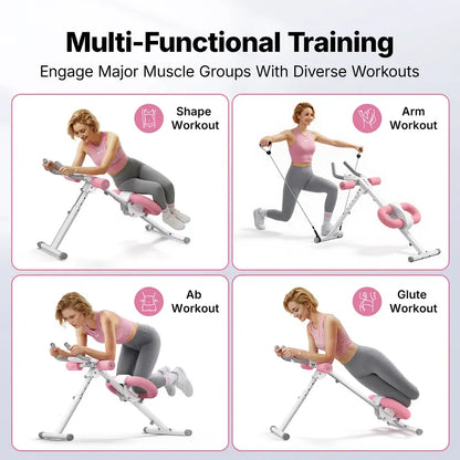 Merach Adjustable Ab Trainer Machine with LCD Monitor, 10-Level Adjustable Resistance, Foldable Ab Exercise Machine for Abs, Arm, Leg, Buttocks Shaper, Core & Ab Trainer at Home Gym for Women Backtoschool