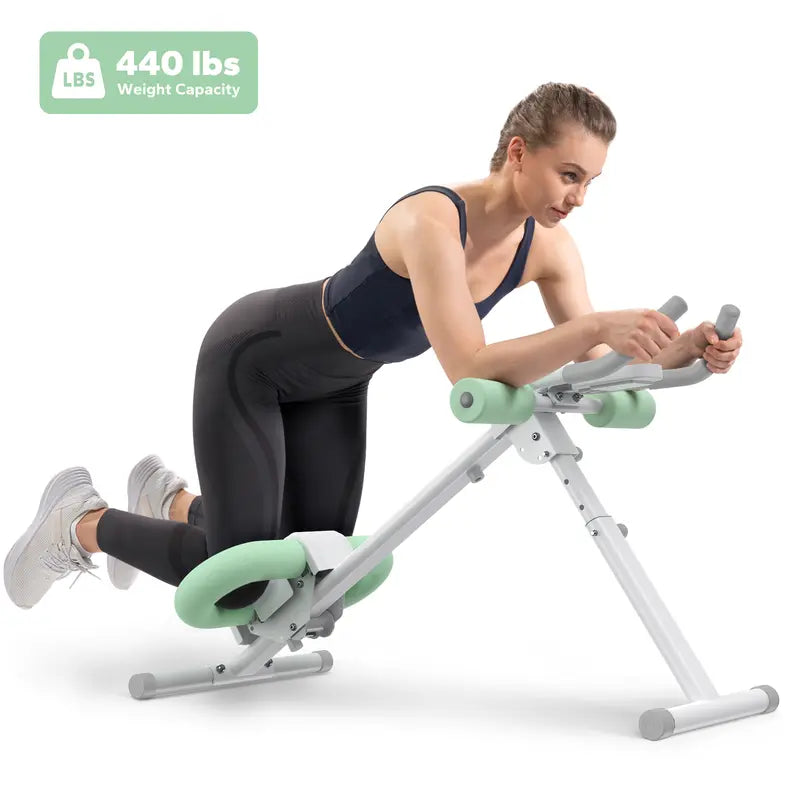 Merach Adjustable Ab Trainer Machine with LCD Monitor, 10-Level Adjustable Resistance, Foldable Ab Exercise Machine for Abs, Arm, Leg, Buttocks Shaper, Core & Ab Trainer at Home Gym for Women Backtoschool