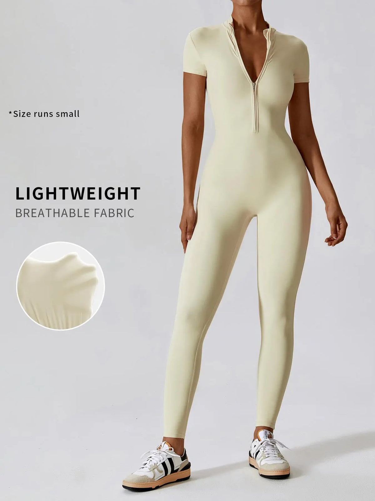 Women'S Solid Zipper Mock Neck Sports Jumpsuit, Sporty High Waist Quick Drying Jumpsuit for Yoga Gym Workout, Skinny Fit Jumpsuit, Tight Fitting Jumpsuit, Workout Jumpsuits