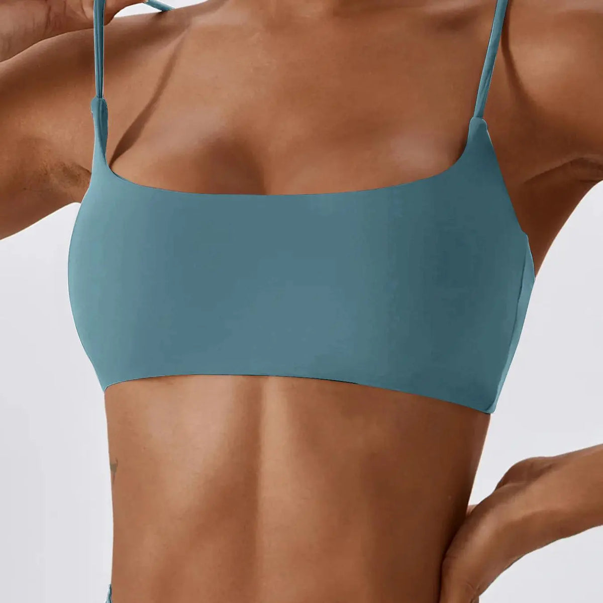 Women'S Solid Wireless Sports Bra, Sporty Breathable Comfortable Bra, Ladies Sportswear for Yoga Gym, Stretch Sports Bra