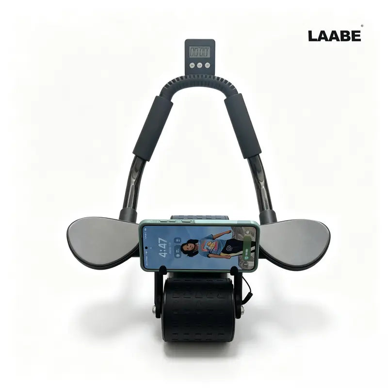 LAABE Automatic Rebound Abdominal Exercise Roller with Timer, Ergonomic Design, Non-Slip Grips, Beginner Abs Workout Exercise Equipment for Core Strength Training, Abs at Home Fitness Gear