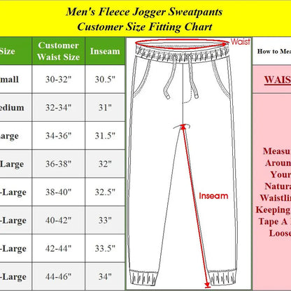 Men'S 3 Pack Fleece Active Athletic Jogger Sweatpants with Drawstring Sizes S-2XL Breathable