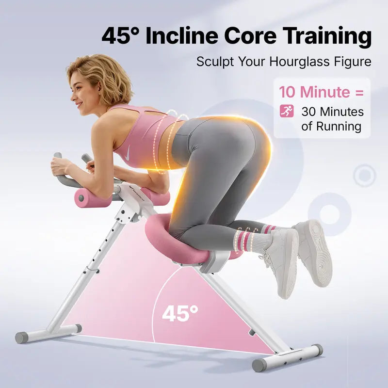 Merach Adjustable Ab Trainer Machine with LCD Monitor, 10-Level Adjustable Resistance, Foldable Ab Exercise Machine for Abs, Arm, Leg, Buttocks Shaper, Core & Ab Trainer at Home Gym for Women Backtoschool