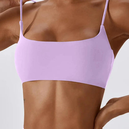 Women'S Solid Wireless Sports Bra, Sporty Breathable Comfortable Bra, Ladies Sportswear for Yoga Gym, Stretch Sports Bra